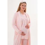 Mecit 6330 Pudra Sabahlıklı Lohusa Pijama Takımı