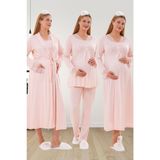 Mecit 6332 Pudra Sabahlık Gecelik Pijama Hamile Lohusa Set