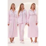 Mecit 6335 Pembe Kadın Sabahlık Gecelik Pijama Seti
