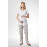 Mecit 6350 Ekru Hamile Lohusa Pijama Takımı