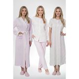 Mecit 6387 Pembe Büyük Beden Kadın Sabahlık Gecelik Pijama Takımı