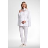 Mecit 6402 Elegant Ekru Dantel Pelerinli Lohusa Pijama Takımı