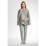 Mecit 6402 Elegant Yeşil Dantel Pelerinli Lohusa Pijama Takımı