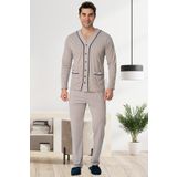 Mecit Pijama Erkek Önden Düğmeli Büyük Beden Pijama Takımı %100 Pamuk