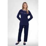 Mecit Pijama Kadın Büyük Beden Battal Anne Puantiyeli Desenli Anne Pijama Takımı %100 Pamuk