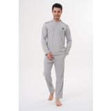 Mecit Pijama Mecit 2982 Gri Büyük Beden Uzun Kollu Erkek Pijama Takımı