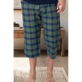 Mecit Pijama Mecit 3005 Lacivert Ekoseli Erkek Capri Alt Pijama Lacivert