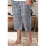 Mecit Pijama Mecit 3007 Gri Ekoseli Erkek Capri Alt Pijama Gri