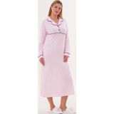 Mecit Pijama Mecit 6308 Pembe Uzun Kollu Kadın Gecelik
