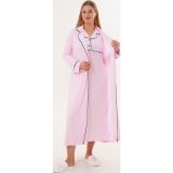Mecit Pijama Mecit 6334 Pembe Kadın Sabahlıklı Gecelik Takımı