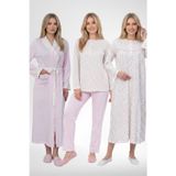 Mecit Pijama Mecit 6384 Pembe Büyük Beden Kadın Sabahlık Pijama Gecelik Seti