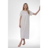 Mecit Pijama Mecit 6395 Pembe Büyük Beden Pamuklu Kadın Kısa Kollu Gecelik