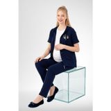 Mecit Pijama Mecit 6400 Bayan Lacivert 3'lü Hamile Lohusa Pijama Takımı