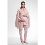 Mecit Pijama Mecit 6402 Bayan Pudra Dantel Pelerin Hamile Lohusa Pijama Takımı
