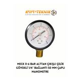 MECK 0-6 BAR ALTTAN ÇIKIŞLI ÇELİK GÖVDELİ 1/4'' BAĞLANTI 50 MM ÇAPLI MANOMETRE