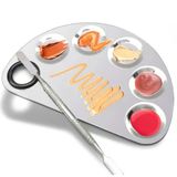 Mecno Beauty Paslanmaz Çelik Fondöten Karıştırma & Makyaj Karıştırma Paleti ve Spatula MB-PLT-001