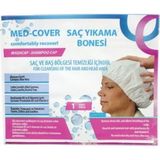 Med-Cover Şampuanlı Saç Yıkama Bonesi — Su Gerektirmeyen Hasta Saç Temizleme Bonesi - 3 Adet