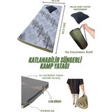 Med Online Katlanabilir Kamp Yatağı Su Geçirmez Taban 185x70x6 cm Fermuarlı Minder ile Taşınabilir Kılıf - Çok Renkli