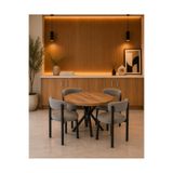 MEDA CONCEPT Modern Yuvarlak Yemek Masası Takımı 4 Kişilik