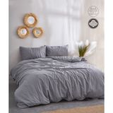 Medaillon Home Gri Pamuklu Çift Kişilik Nevresim Takımı - 200 x 220 cm