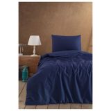 Medaillon Home Lacivert %100 Pamuk Lastikli Çarşaflı Tek Kişilik Nevresim Takımı