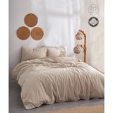 Medaillon Home Soft Kahverengi Pamuklu Çift Kişilik Nevresim Takımı - Açık Kahverengi - 200 x 220 cm