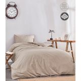 Medaillon Home Soft Kahverengi Pamuklu Tek Kişilik Nevresim Takımı - Açık Kahverengi - 160 x 220 cm