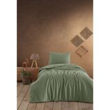 Medaillon Home Yeşil Pamuklu Lastikli Çarşaflı Tek Kişilik Nevresim Takımı - 160 x 220 cm