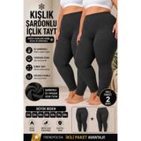 Medament 2’li Paket Antrasit Kışlık Şardonlu İçlik Tayt – Büyük Beden 2XL-8XL