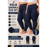 Medament LACİVERT 2’Lİ KIŞLIK ŞARDONLU İÇLİK TAYT – BÜYÜK BEDEN
