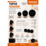MEDBRIGHT Profesyonel SİYAH Topuz Süngeri Seti 3 Adet | 6-8-11 cm Dolgun Topuz SÜNGERİ