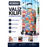MEDBRIGHT Valiz Kılıfı Bavul Kılıfı Likralı Esnek Kumaş Ve Dayanıklı Valiz Kılıfı DSN-VK05 (KABİN)