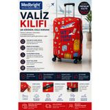 MEDBRIGHT Valiz Kılıfı Bavul Kılıfı Likralı Esnek Kumaş Ve Dayanıklı Valiz Kılıfı krmz VK-14