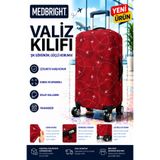 MEDBRIGHT Valiz Kılıfı Bavul Kılıfı Likralı Esnek Kumaş Ve Dayanıklı Valiz Kılıfı KRMZUÇAK-VK20