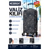 MEDBRIGHT Valiz Kılıfı Bavul Kılıfı Likralı Esnek Kumaş Ve Dayanıklı Valiz Kılıfı SİYAHÇK-VK21