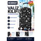 MEDBRIGHT Valiz Kılıfı Bavul Kılıfı Likralı Esnek Kumaş Ve Dayanıklı Valiz Kılıfı WORLDTRAVEL-VK19