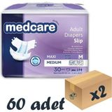 Medcare Maxi Bel Bantlı 8 Damla Medium Beden 2x30 Adet Paket Hasta Bezi