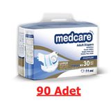 Medcare Premium 90 Adet Belbantlı Büyük Boy Large Hasta Bezi