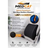MedCat Ortopedik Bel Yastığı Ofis Sandalye Araç Koltuk Bel Destek Yastığı Bel Yastığı Siyah Minder