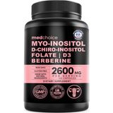 Medchoice (Özelsporcugıdaların'dan !!) Myo-Inositol D-Chiro+Inositol+Folate+Vitamin D3+Zinc+Magnezium+Berberıne 120 Capsul.abd Menşei. - Aromasız