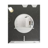 meDDex Yuvarlak Beyaz Raflı 45cm Ayna Koridor Dresuar Konsol Duvar Salon Mutfak Banyo Ofis Çocuk Yatak Oda