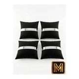 MEDET HOME kırlent 1 dekoratif 4lü set takımı modern lüks salon koltuk kanepe yastık gümüş siyah gizli fermuarlı trend özel