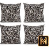 Medet Home Kırlent 4 Leopar Desenli Dekoratif Kırlent Kılıfı 4'lü Set 45X45 cm Modern Koltuk Kırlenti Fermuarlı Dijital Baskılı Kumaş Kare Dekorasyon - 45 x 45 cm - Çok Renkli