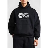 Medi Giyim Erkek 10 Kasıma Özel 3 Iplik Kapüşonlu Baskılı Sweatshirt Hoodie - Siyah - XL
