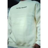 Medi Giyim Erkek 3 Iplik Pamuklu Bisiklet Yaka Baskılı Sweatshirt - Beyaz