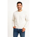 Medi Giyim Erkek 3 Iplik Pamuklu Düz Bisiklet Yaka Sweatshirt - Beyaz - 2XL