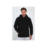 Medi Giyim Erkek 3 Iplik Pamuklu Kapüşonlu Cepli Oversize Hoodie Sweatshirt - Siyah