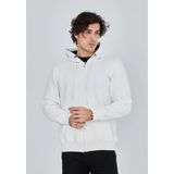 Medi Giyim Erkek 3 Iplik Pamuklu Kapüşonlu Tam Fermuarlı Cepli Hoodie Sweatshirt - Beyaz