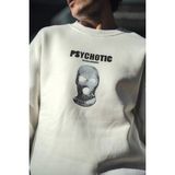 Medi Giyim Erkek 3 Iplik Pamuklu Kışlık Bisiklet Yaka Baskılı Sweatshirt - Beyaz - XL