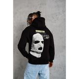 Medi Giyim Erkek Baskılı Kapüşonlu 3 Iplik Pamuklu Hoodie Sweatshirt - Siyah - XL